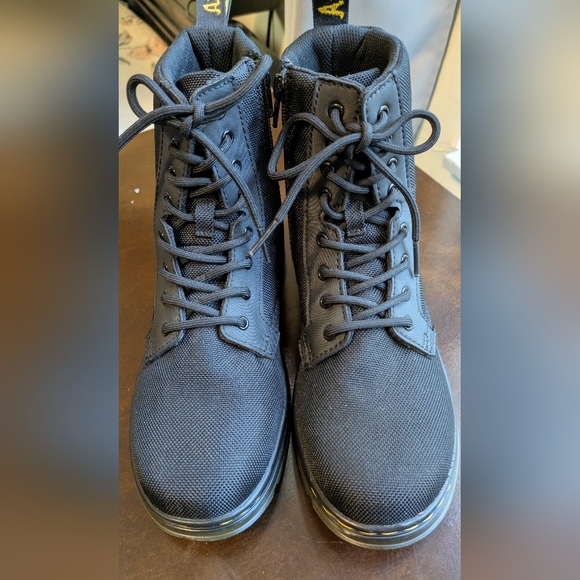 NWOT. Dr Martens Comb Unisex  Black Nylon Lace-Up/Zipper Boots. Ladies 5, Men 4. - Picture 2 of 13